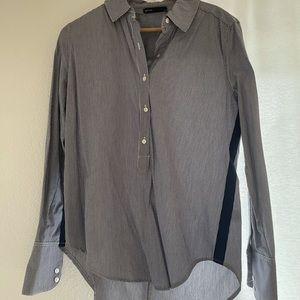 NWOT blue and white striped button down